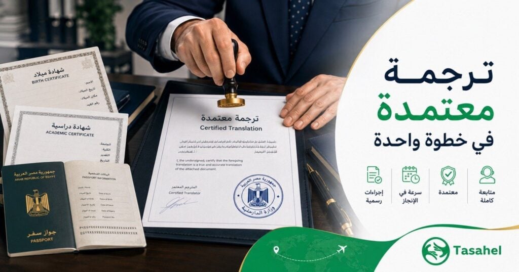 ترجمة المستندات الرسمية المعتمدة في مصر 2026 — شركة تساهيل