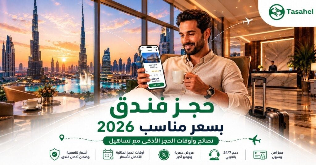 حجز فندق بسعر مناسب خارج مصر 2026 — نصائح وأوقات الحجز الأذكى مع تساهيل