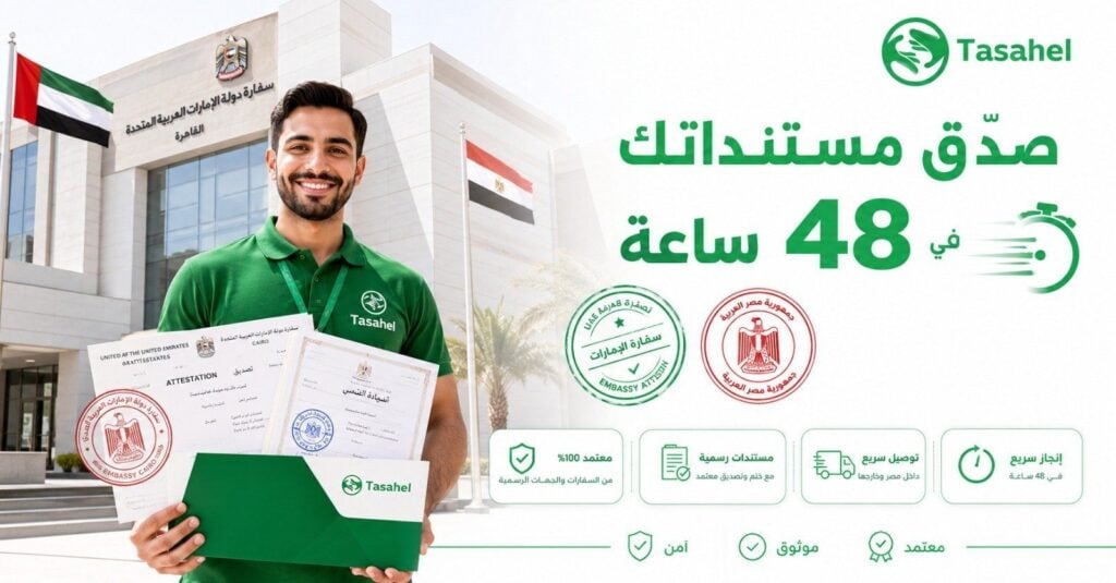 تصديق المستندات من سفارة الإمارات في مصر — شركة تساهيل