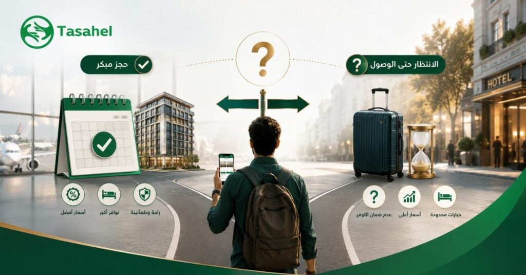 حجز الفندق قبل السفر أم عند الوصول - دليل تساهيل