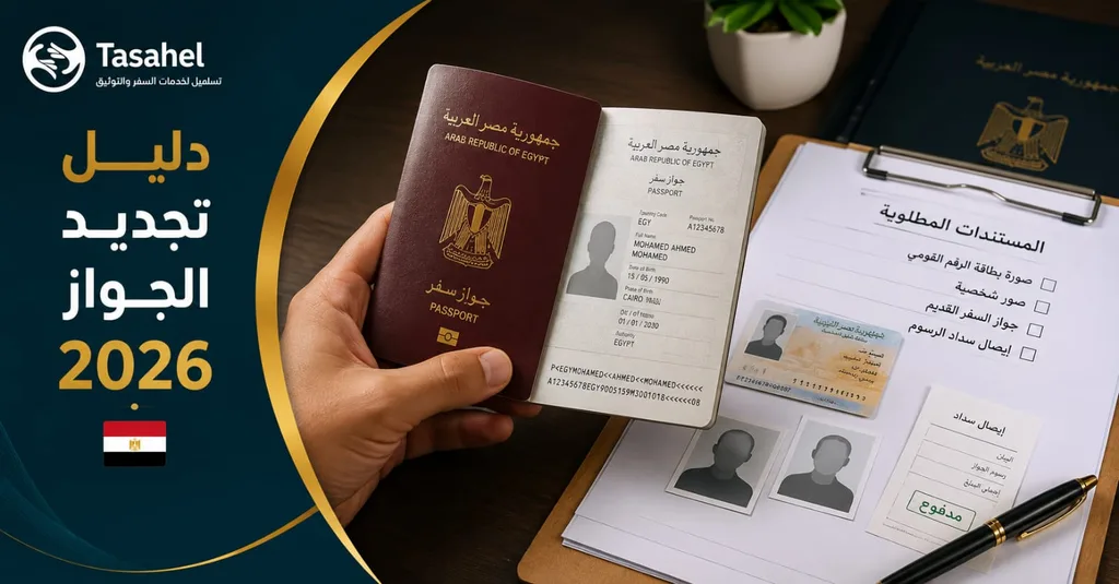 تجديد جواز السفر المصري 2026 - الأوراق والخطوات والرسوم